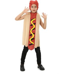 Leadtex Children's Hot Dog Costume-Funny Halloween Costumes,Size Standard 6-10years.