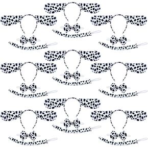 Dalmatian Set 27/120 Pieces Halloween Costume Headband Kit Include Ears Headbands, Bow Ties and Tails for Puppy Dogs