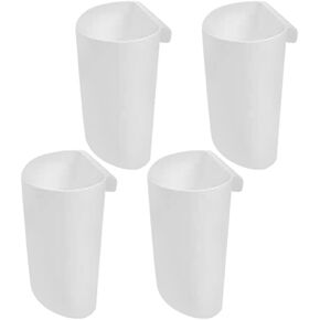 STOBOK 4Pcs Hanging Cup Holder Little Hanging Buckets Utility Rolling Cart Accessories for Office Kitchen Hanging Flower Pots Makeup Pencil Holder Desktop Cleaning Trash Can, White