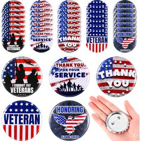Independence Day American Flag Lapel Pins Veteran Button Pins Veterans Day Decorations July 4th Decor Memorial Day Pins for Men Patriotic Accessories Costume Decorations (40 Pack)
