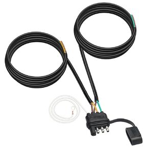 4 Pin 5 Wire Trailer Wiring Harness, daitoku 26FT Trailer Wiring Harness Kit 4 Pin Trailer Connector with Jacketed Cable for Both-Side Taillights of Rewiring Truck RV Trailer Boat