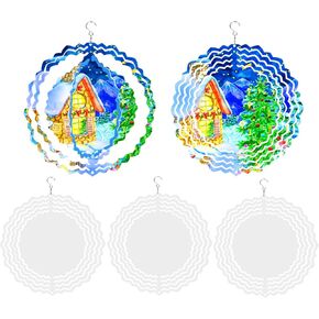 Sublimation Wind Spinner Blank 8 Inch 5 Pack Aluminum Wind Sculpture Double Sided Heat Transfer Printing (Cross Shape)