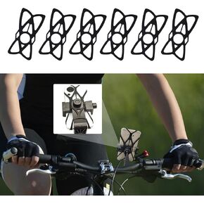 6Pcs Motorcycle Phone Mount Tether, Bike Phone Mount Holder Band, Elastic Smart Phone Security Silicone Strap Replacement for Motorcycle Bike Phone Mount, Universal Bike Accessories for Most CellPhone