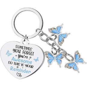 Inspirational Butterfly Gifts Keychain for Women - Encouragement Keyring for Teen Friend Bestie Motivational Presents