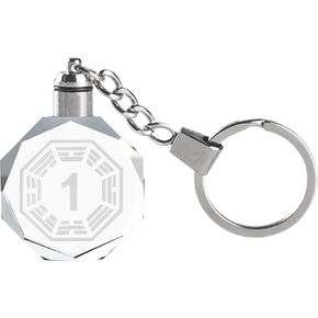 Crystal Keychain, Feng Shui Numbers Harmony Wealth Porsperity Success Amulet, Keyring Charm Decor for Ladies Women (I Ching number 96)