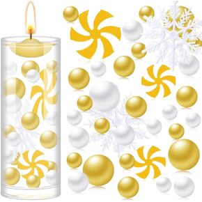 Pink Pearls Vase Filler Beads Clear Water Gel Floating Pearls for Vase Filler Table Centerpieces Christmas Day Party Decoration (White, Pink)