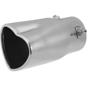 ACROPIX Car Exhaust Tip Pipe 2.36" Inlet 2.72"x2.32" Outlet Heart Shaped Exhaust Tail Pipe for Pipes Diameter 1.77" to 2.2" Stainless Steel Silver Tone Car Parts