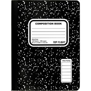 Top Flight Composition Book, Wide Rule, 100 Sheet