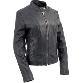 Milwaukee Leather Vintage SFL2814 Women's Black Leather Motorcycle Style Fashion Jacket
