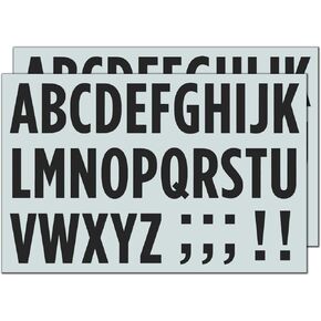 10 Sheets, 2 inch - Large Black Vinyl Letter Stickers, Self Adhesive Stick on Alphabets, Waterproof Outdoor Use