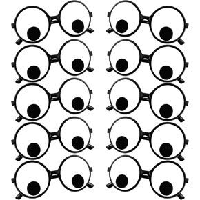 ZAKVOOR 10 Pieces Googly Eyes Glasses Funny Plastic Shaking Giant Googly Eyes Eyewear for Halloween Party Favors Photo Props