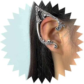 Boho Elf Ear Cuff Earrings Silver Elves Cuff Wrap Earrings Punk Fairy Clip Cuff Earrings Elven Ear Wrap Earrings Jewelry for Women and Girls