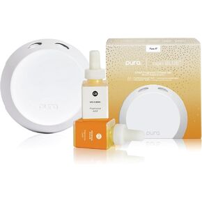 Capri Blue Pura 4 Smart Fragrance Diffuser Kit - Includes 1 Pura V4 Aromatherapy Diffuser + 1 Capri Blue Volcano and 1 Pumpkin Dulce Pura Fragrance Refill Vial - Fragrance Diffusers for Home