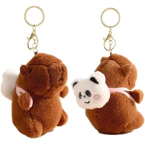 Capybara Cute Plush Keychains with Backpack for Women Girls Gifts Charms for Bag Purse Handbags Car Keys Cute Stuff