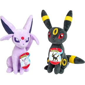 Pokemon 8" Espeon & Umbreon Plush 2-Pack - Officially Licensed - Eevee Evolution Stuffed Animal Toy - Great Gift for Kids, Boys, Girls Fans