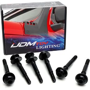 iJDMTOY 6pc-Set OEM Spec Extra Long M6 Torx Screws w/Washers Compatible with Jeep Wrangler JL, Gladiator Installing LED Pods, LED Light Bar On Windshield A-Pillar, Hinge, Hood, Side Door, Bumper, etc