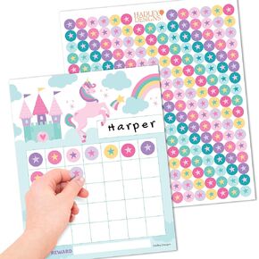25 Unicorn Sticker Chart For Kids Behavior Chart For Kids At Home - Sticker Reward Chart For Kids Behavior Chart For Classroom Incentive Chart Stickers, Gold Star Chart For Kids Behavior For Toddlers