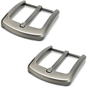 2 Pcs Belt Buckles Single Prong Replacement Buckle Square Metal Belt Pin Buckle for Men Women Style 1