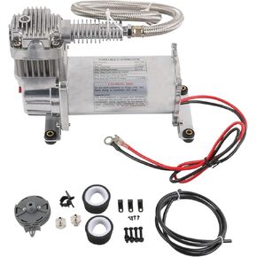 12V 444C 200 PSI Chrome Air Compressor for Auto/Motorcycle