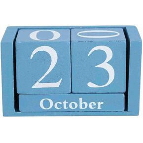 Wood Calendar, European Perpetual Calendar Block Desktop Block DIY Yearly Planner Schedule Month Date Display Desk Office Stationery Decoration Home and Office Decor Children Teaching (Black)