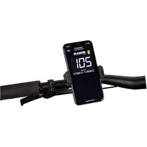 حامل عالمي للهواتف الذكية - حامل آمن على iPhone وAndroid للهواتف مقاس 4.5-6.5 بوصة، دوران 360 درجة، يناسب المقاود أو الأعمدة أو الأنابيب مقاس 14-28 مم.