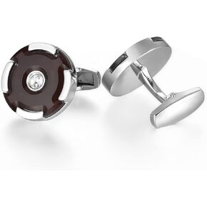 wynameleri Classic Cufflink Round Tuxedo Wedding Business Parts Blanks Black Cuff Link Button for Men