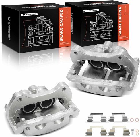 A-Premium Disc Brake Caliper Assembly with Bracket Compatible with Land Rover Range Rover Sport 2006-2009 4.4L, LR3 2005-2009 4.4L - Front Driver and Passenger Side - 2-PC Set in Saudi Arabia