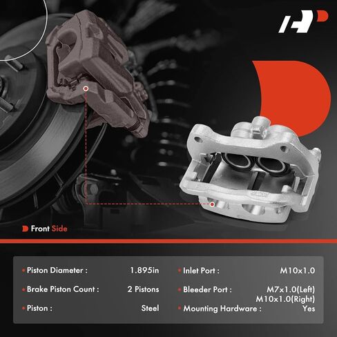 A-Premium Disc Brake Caliper Assembly with Bracket Compatible with Land Rover Range Rover Sport 2006-2009 4.4L, LR3 2005-2009 4.4L - Front Driver and Passenger Side - 2-PC Set in Saudi Arabia
