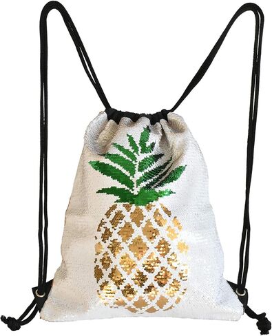 QQ&U Reversible Sequin Drawstring Bag (Pineapple) in Saudi Arabia