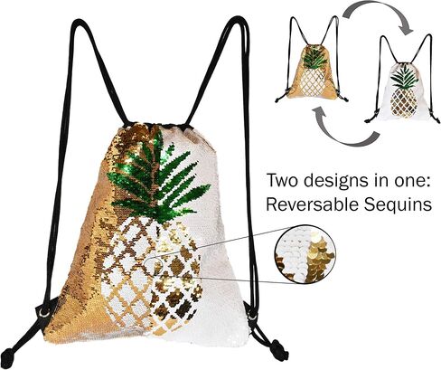 QQ&U Reversible Sequin Drawstring Bag (Pineapple) in Saudi Arabia