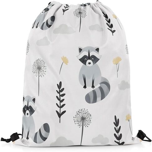 Erosebridal Cute Panda Drawstring Backpack 13x15.7,Kawaii Panda Drawstring Bags,Green Branches Leaves Printed Draw String Back Bag for Sport Gym Swim,Cartoon Animal Theme String Backpack,Black White in Kuwait