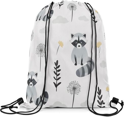 Erosebridal Cute Panda Drawstring Backpack 13x15.7,Kawaii Panda Drawstring Bags,Green Branches Leaves Printed Draw String Back Bag for Sport Gym Swim,Cartoon Animal Theme String Backpack,Black White in Kuwait