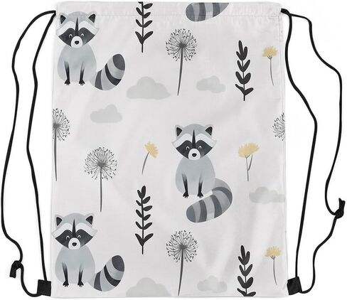 Erosebridal Cute Panda Drawstring Backpack 13x15.7,Kawaii Panda Drawstring Bags,Green Branches Leaves Printed Draw String Back Bag for Sport Gym Swim,Cartoon Animal Theme String Backpack,Black White in Kuwait