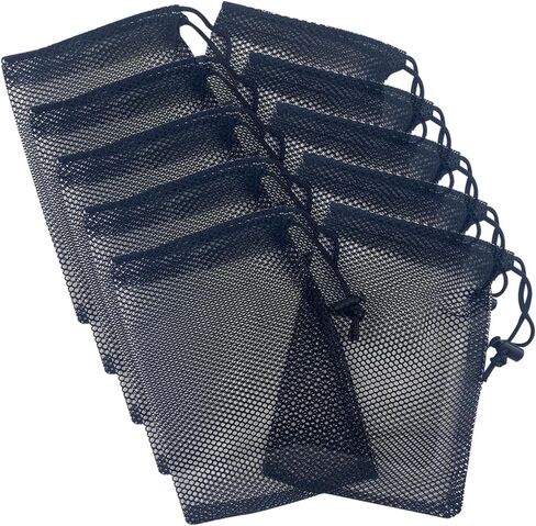 10 Pcs Small Mesh Drawstring Bags Mini Nylon Net Bags Small Travel Stuff Bags Mesh Laundry Bag Small Gym Bag Golf Ball Bag Pouch Tennis Ball Bag Beach Mesh Bags 15 x 20cm in Saudi Arabia
