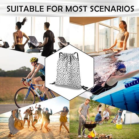 حقيبة ظهر برباط سحب مقاومة للماء للرياضة وصالة الألعاب الرياضية والشاطئ والسفر حقيبة جمالية لطيفة للرجال والنساء (13 بوصة × 17 بوصة)-أخضر in Kuwait