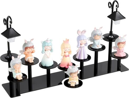 حامل أكريليك ihomecooker، حامل عرض أسود مع أرفف أكريليك خفيفة 9 طبقات رف كب كيك لشخصيات Amiibo Funko POP وحامل حلويات الطعام للديكور والمنظم in Saudi Arabia