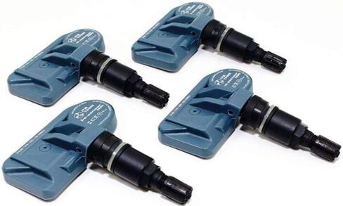 مجموعة من 4 أجهزة استشعار ضغط الإطارات TPMS 433 ميجا هرتز مع صمام ألومنيوم أسود سيقان لاستبدال Tesla Model S 3 X ما بعد البيع (أسود غير لامع) in Kuwait