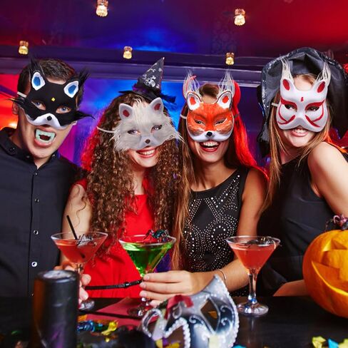 Therian Mask Cat Mask Kit with Present Box, Cat Mask and Fox Mask DIY Set, Furry Mask with Fur and All Staffs, Masquerade Mask, Creative Therian Gear for Halloween, Birthday, DIY in Saudi Arabia