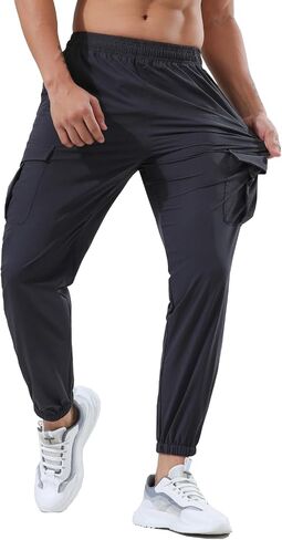 DAVID.ANN Men's Casual Drawstring Jogger Pants Gym Running Sweatpants in Saudi Arabia