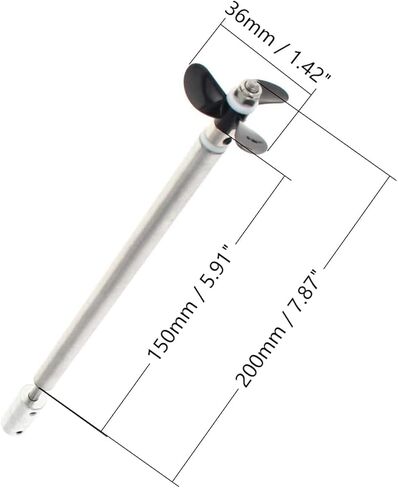 Heyiarbeit Drive Shaft Motor Shaft w Propeller and Universal Joint for RC Boat, L200mm Shaft, L150mm Sleeve, D36mm Propeller in Kuwait