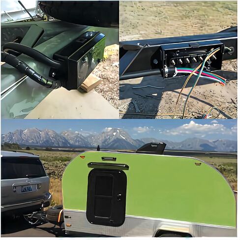 SCITOO 8 Feet 7 Way Plug Inline Trailer Cord with 7 Gang Junction Box, Auto 7 Pin Trailer Wiring Harness, 7 Way RV Style Trailer Plug Wiring for RV Trailers, Campers, Caravans, Food Trucks, ETL Listed in Saudi Arabia