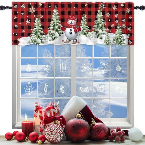 Happy Fall Valances Windows Curtain, Fall Gnome Harvest Pumpkin Fall Kitchen Valances Rod Pocket, Autumn Maple Leaf Window Curtain Treatment, Short Topper Curtains, Thanksgiving Fall Decor, 18"X54"W in Saudi Arabia