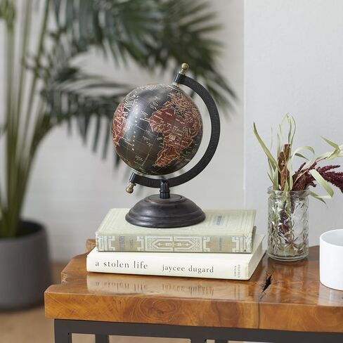 Deco 79 Mango Wood Globe, 6" x 5" x 9", Black in Kuwait