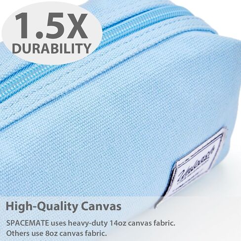 Pencil Case Pouch Bag School Supplies for Girls and Boys, Heavy Duty Canvas Aesthetic Pen Case, Simple Zipper Stationery Bag for Women Men Adults, Black, 1200ml in Kuwait