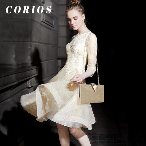 Small Clutch Purses for Women Evening Bag with Leaf-style Flip Lock Bridal Wedding Handbag in Kuwait