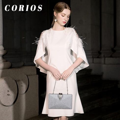 Small Clutch Purses for Women Evening Bag with Leaf-style Flip Lock Bridal Wedding Handbag in Kuwait