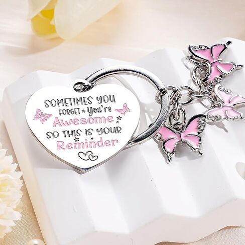 Inspirational Butterfly Gifts Keychain for Women - Encouragement Keyring for Teen Friend Bestie Motivational Presents in Kuwait
