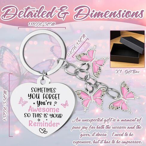 Inspirational Butterfly Gifts Keychain for Women - Encouragement Keyring for Teen Friend Bestie Motivational Presents in Kuwait