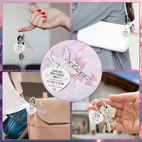 Inspirational Butterfly Gifts Keychain for Women - Encouragement Keyring for Teen Friend Bestie Motivational Presents in Kuwait