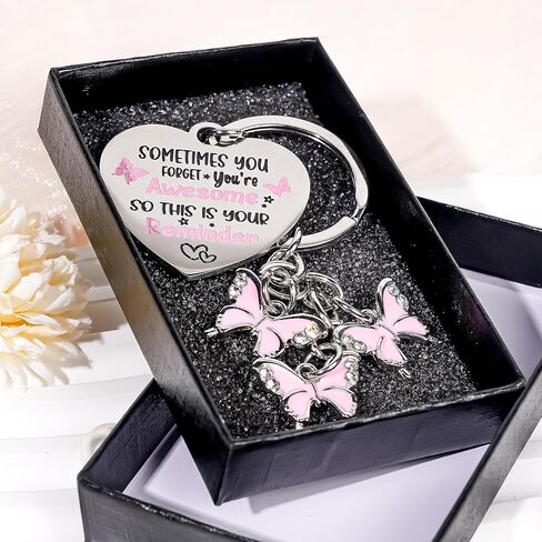 Inspirational Butterfly Gifts Keychain for Women - Encouragement Keyring for Teen Friend Bestie Motivational Presents in Kuwait